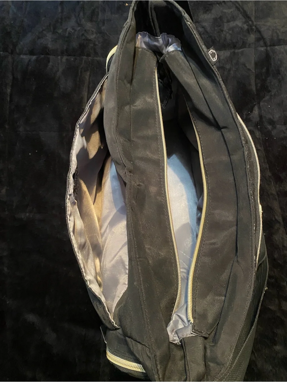Fisher-Price Black Shoulder Baby Bag with Gold Trim